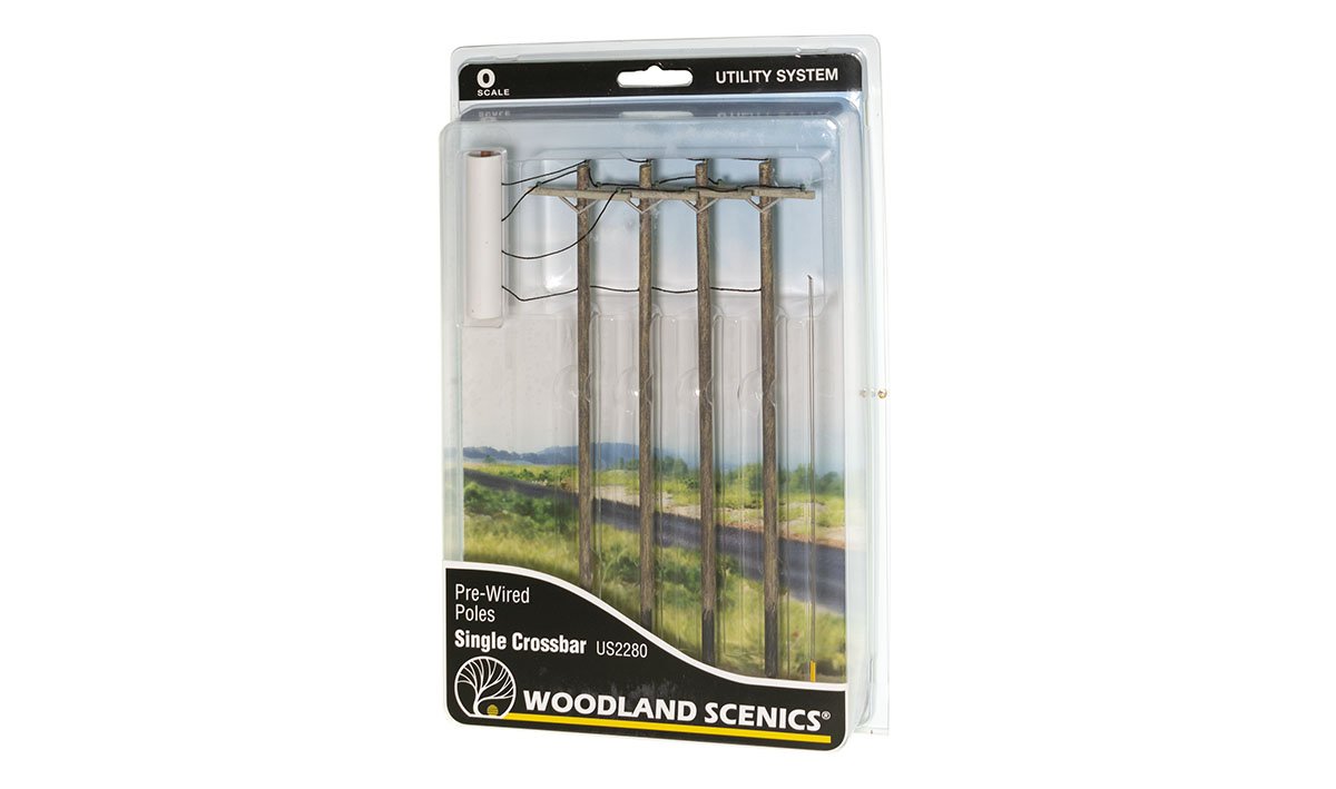 Woodland Scenics O Wired Poles Single Crossbar - WOOUS2280