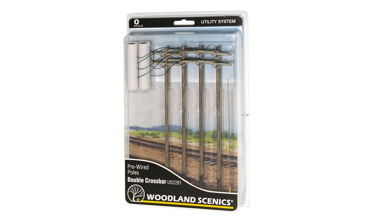 Woodland Scenics O Wired Poles Double Crossbar - WOOUS2281