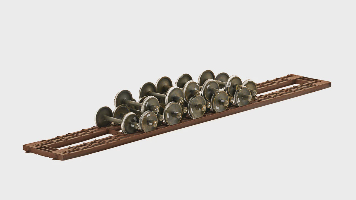 Class One Model Works HO 50-FT MINERAL BROWN WHEEL RACK W/16 WHEELSETS