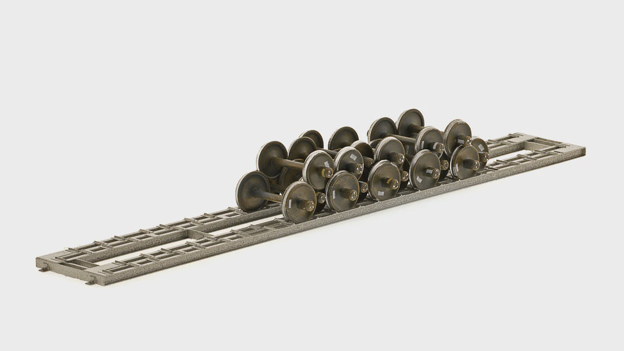 Class One Model Works HO 50-FT SILVER WHEEL RACK W/16 WHEELSETS