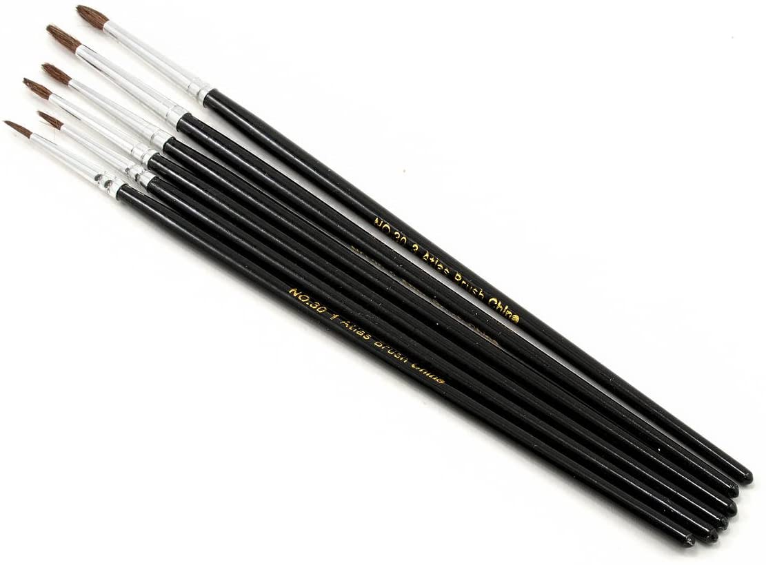 Atlas Brush Company Atlas Brush 30-6PS Detail Camel Hair Brush Set (6) - ABC306PS