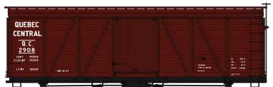 Accurail HO 36' Fowler Wood Boxcar, Quebec Central - ACU11691