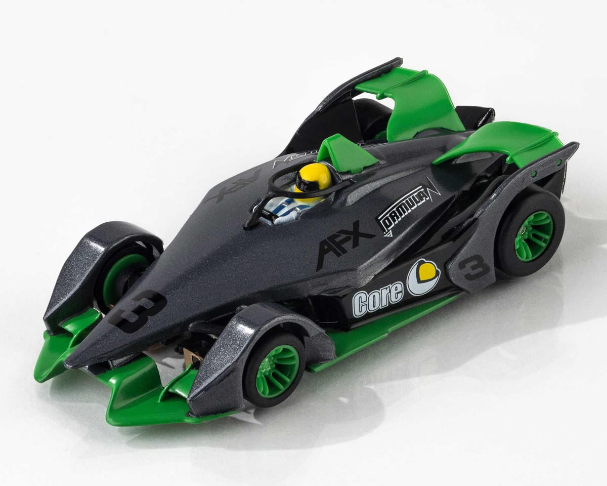 AFX Formula N HO Slot Car (Silver/Green) (LWB) (Mega G+)