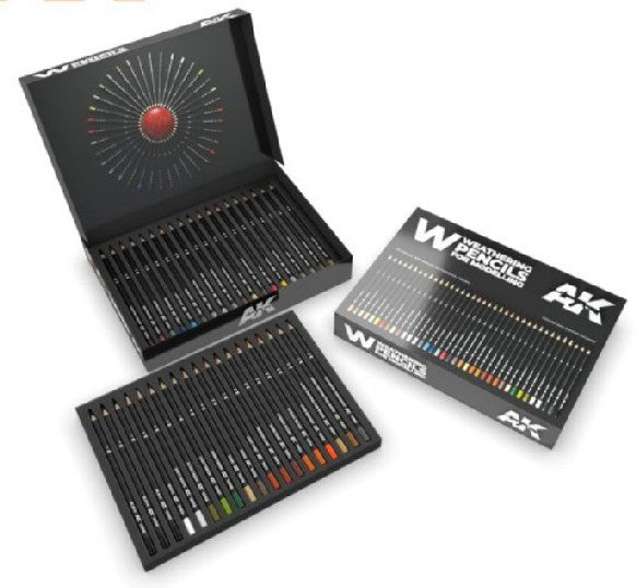 AK Interactive Weathering Pencils: Watercolor Deluxe Edition Box Set (37 Colors) - AKI10047