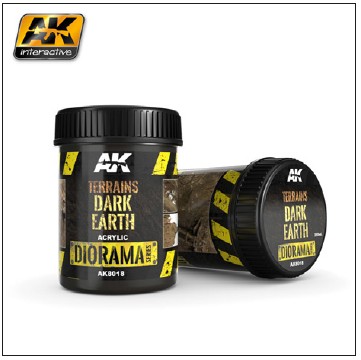 AK Interactive Diorama Series: Terrains Dark Earth Texture Acrylic 250ml Bottle - AKI8018