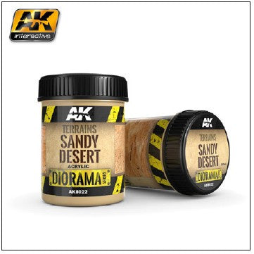 AK Interactive Diorama Series: Terrains Sandy Desert Texture Acrylic 250ml Bottle - AKI8022