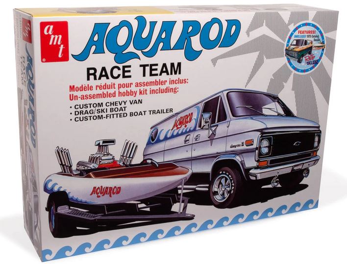 AMT Aqua Rod Race 75' Chevy Van Race Boat Trailer 1/25 - AMT1338