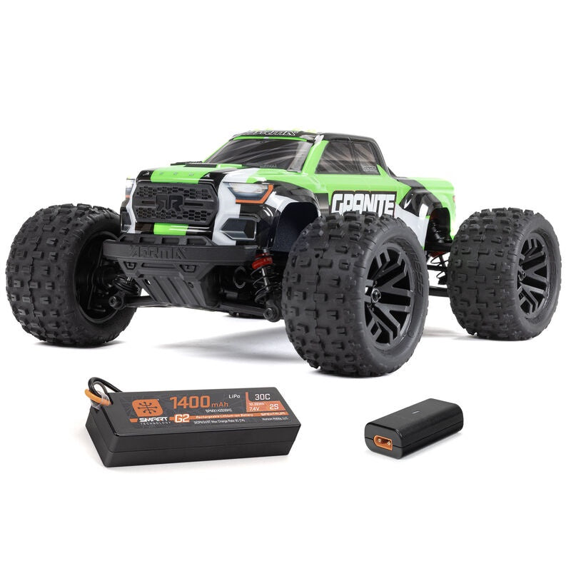 Arrma 1/18 GRANITE GROM MEGA 380 Brushed 4X4 Monster Truck RTR with Battery & Charger - Green