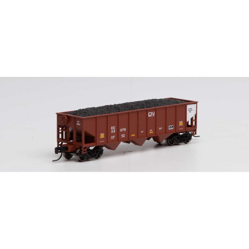Athearn N 40' 3-Bay Ribbed Hopper w/Load, CC #40079 - ATH25576
