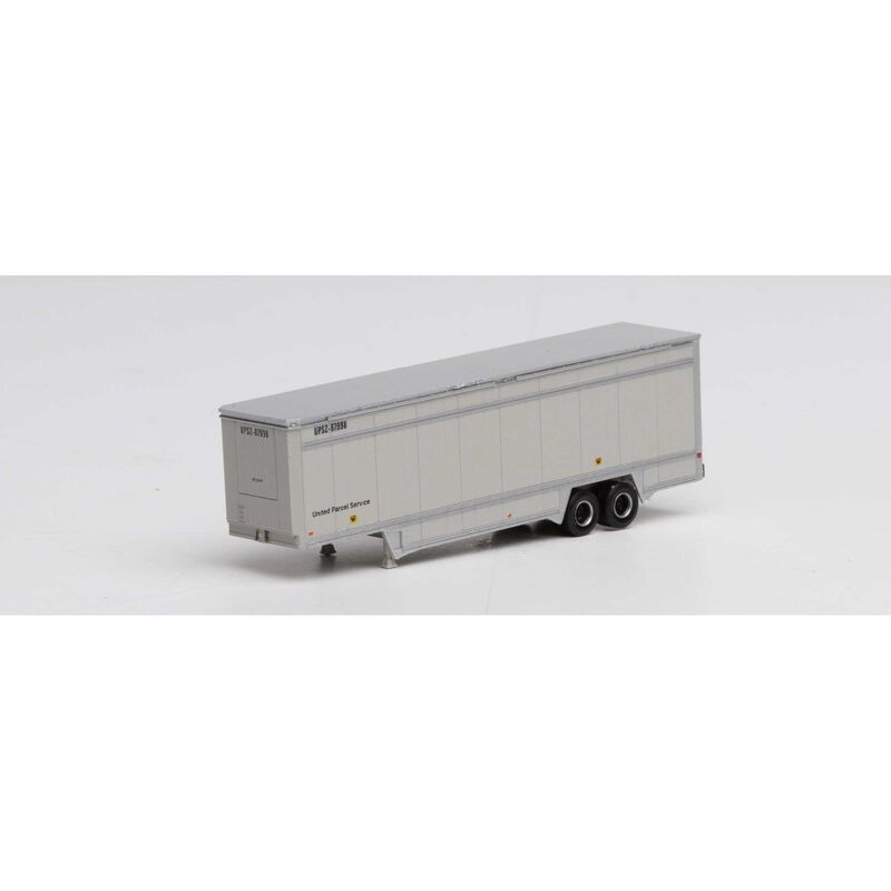 Athearn N 40' Drop Sill Parcel Trailer, UPS/No Logo #87998 - ATH30112