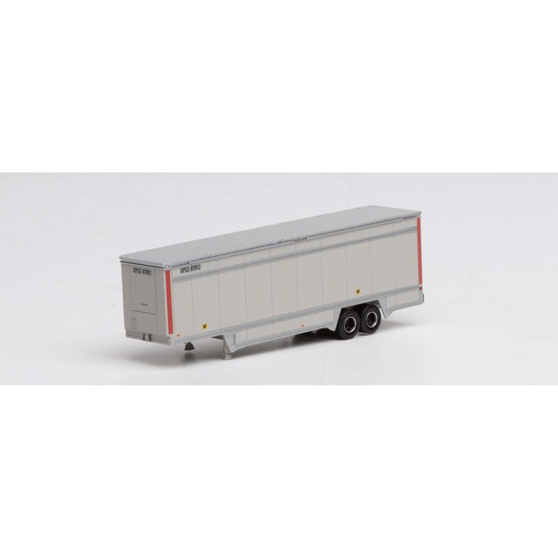 Athearn N 40' Drop Sill Parcel Trailer,UPS/RedStrip #87612 - ATH30124