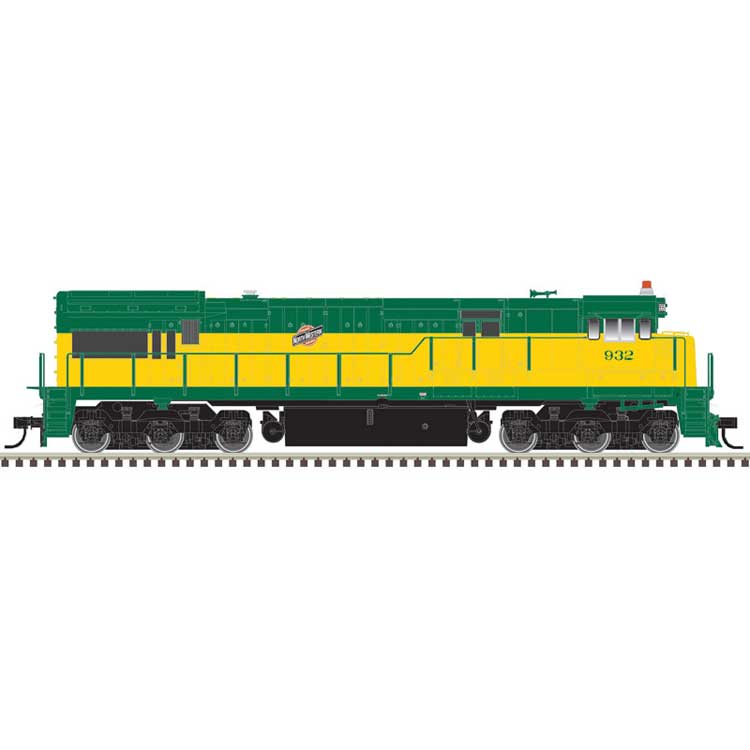Atlas GE U30C Low Nose - Standard DC - Master(R) Silver -- Chicago & North Western 932 (yellow, low green, Centered Logo) - ATL10003565