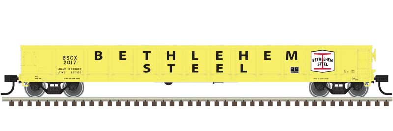 Atlas Evans 52' Gondola - Ready to Run -- Bethlehem Steel 2017 (Fantasy Scheme, yellow, black) - ATL20006868