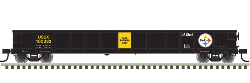 Atlas Evans 52' Gondola - Ready to Run -- US Steel 100354 (Fantasy Scheme, black) - ATL20006872