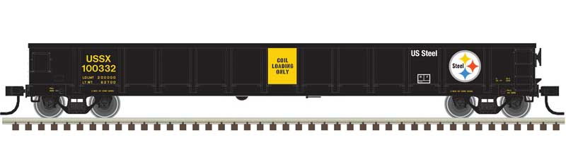 Atlas Evans 52' Gondola - Ready to Run -- US Steel 100366 (Fantasy Scheme, black) - ATL20006873