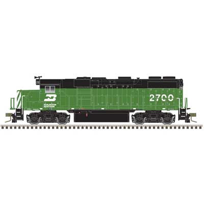 Atlas N EMD GP39-2 Phase II - Standard DC - Master Silver -- Burlington Northern 2705 (Cascade Green, white, black) - ATL40004784