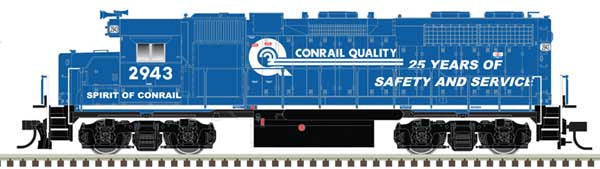Atlas N GP38 Low Nose w/Dynamic Brakes - LokSound & DCC - Master(R) Gold -- Conrail #2943 (Spirit of Conrai, blue, white, Ditch Lights)