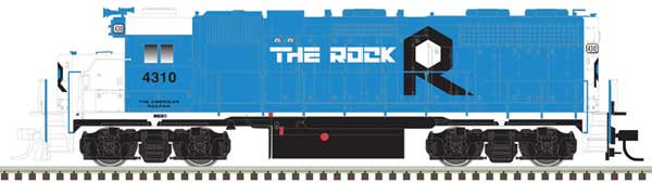 Atlas N EMD GP38 Low Nose w/Dynamic Brakes - LokSound & DCC - Master(R) Gold -- Rock Island Rail #4310 (2020s, blue, black, white, Ditch Lights)