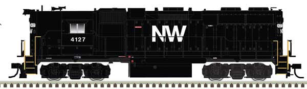 Atlas N GP38 High Nose w/Dynamic Brakes - LokSound & DCC - Master(R) Gold -- Norfolk & Western #4114 (black, white, NW Logo)