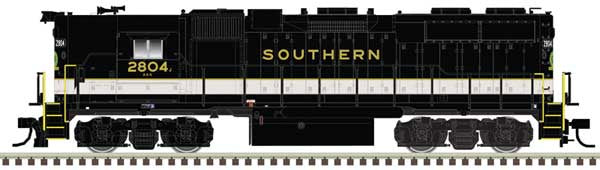 Atlas N GP38 High Nose w/Dynamic Brakes - LokSound & DCC - Master(R) Gold -- Southern Railway #2804 (Tuxedo, black, white)