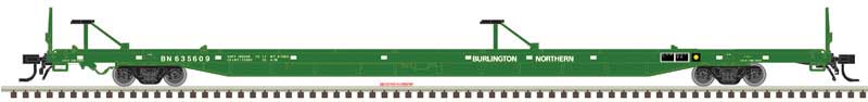 Atlas N ACF 89' 4" Intermodal Flatcar - Ready to Run - Master(R) -- Burlington Northern 635605 (Cascade Green, white) - ATL50004432