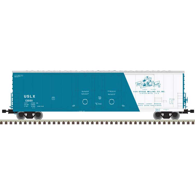 Atlas Evans 53' Double Plug-Door Boxcar - Ready to Run - Master(R) -- Van Brode Milling 13002 (white, blue) - ATL50005204