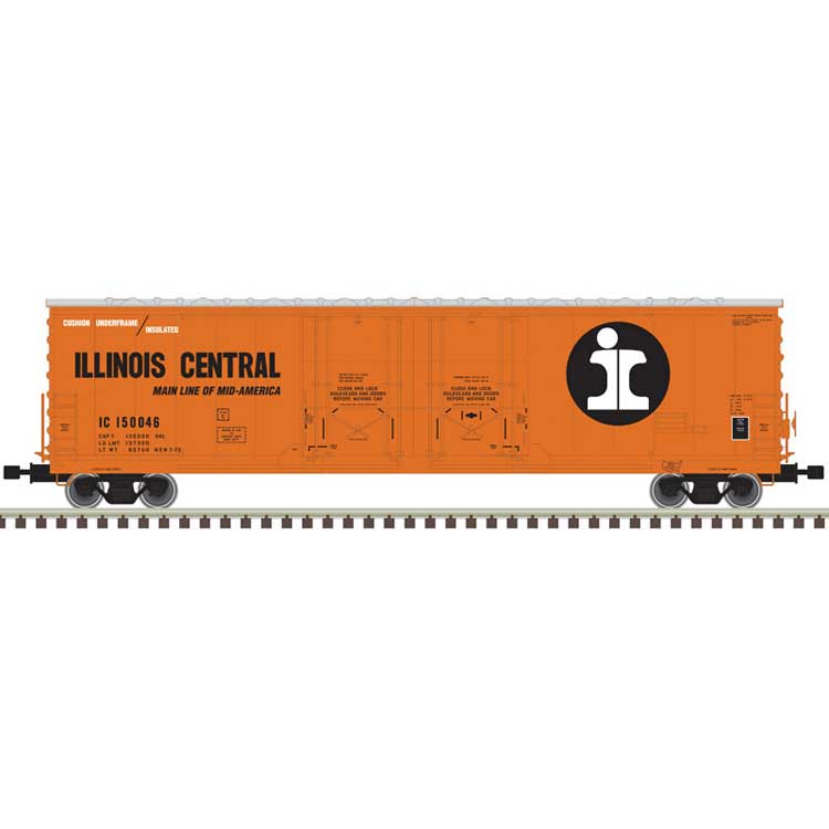Atlas Evans 53' Double Plug-Door Boxcar - Ready to Run - Master(R) -- Illinois Central #150058 (orange, black, white) - ATL50005205