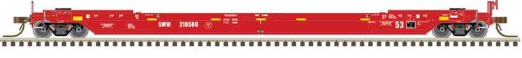 Atlas N 53' Rebuilt Well Car - Ready to Run - Master(R) -- St. Mary's Railway West SMW #210258 (red) - ATL50005308