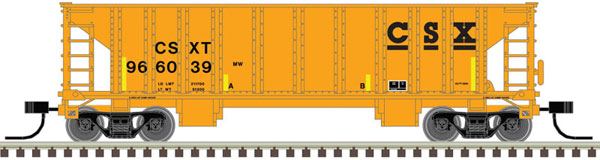 Atlas 41' Ballast Hopper - Ready to Run - Master(R) -- CSX 966063 (orange, black) - ATL50005479