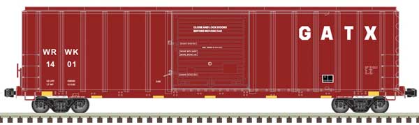 Atlas FMC 5077 Single-Door Boxcar - Ready to Run -- GATX/WRWK #1405 (Boxcar Red, white) - ATL50005588