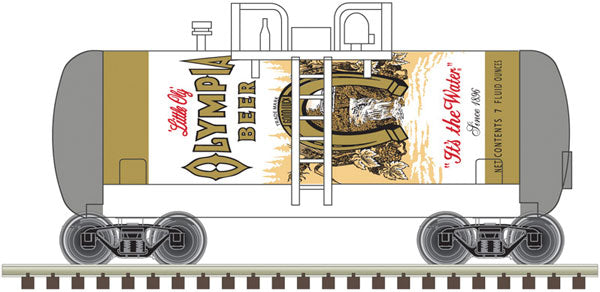 Atlas Beer Can Tank Car - Ready to Run -- Olympia 1896 (white, gold, Little Oly) - ATL50005635