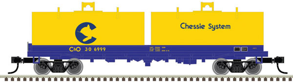 Atlas Cushion Coil Car with Round Hoods - Ready to Run - Master(R) -- Chessie C&O #306999 (blue, yellow) - ATL50005712