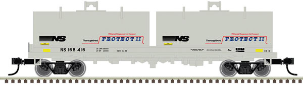 Atlas Cushion Coil Car with Round Hoods - Ready to Run - Master(R) -- Norfolk Southern #168416 (gray, blue, red; Protect II) - ATL50005727