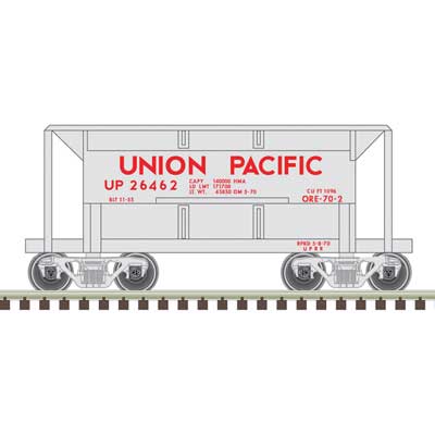Atlas 70-Ton Ore Car - Ready to Run -- Union Pacific 26492 (silver, red) - ATL50005763