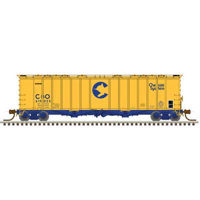 Atlas 4180 Airslide Covered Hopper - Ready to Run - Master(R) -- Chessie System C&O 619160 (yellow, blue) - ATL50005814