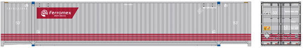 Atlas 53' Jindo-CIMC Corrugated Container 3-Pack - Assembled - Master(R) -- Ferromex #232603, 232618, 232624 (Set #2; gray, red) - ATL50005951