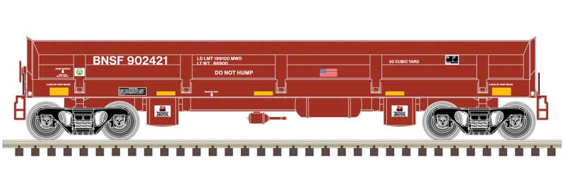 Atlas N Difco Side-Dump Car - Ready-to-Run - Master(R) -- BNSF 902447 (Boxcar Red)
