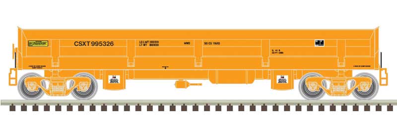 Atlas N Difco Side-Dump Car - Ready-to-Run - Master(R) -- CSX 913334 (orange)