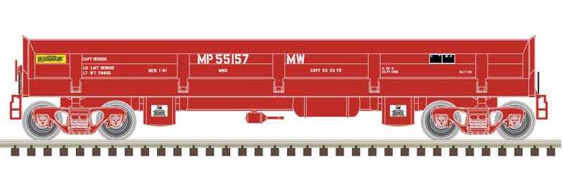 Atlas N Difco Side-Dump Car - Ready-to-Run - Master(R) -- Missouri Pacific 55167 (Boxcar Red)