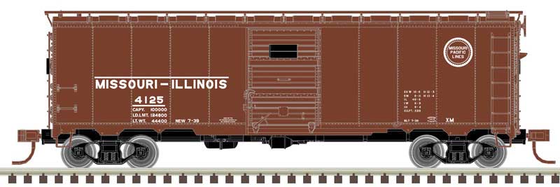 Atlas N 1932 ARA 40' Steel Boxcar - Ready to Run - Master(R) -- Missouri Pacific (Missouri-Illinois) 4052 (Boxcar Red, white) - ATL50006091