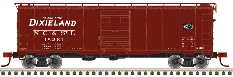 Atlas N 1932 ARA 40' Steel Boxcar - Ready to Run - Master(R) -- Nashville, Chattanooga & St. Louis 18254 (Boxcar Red, white, Dixieland Sloga - ATL50006098