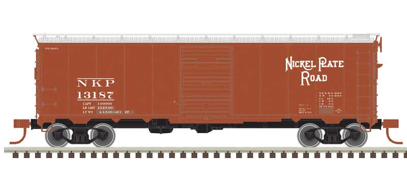 Atlas N 1932 ARA 40' Steel Boxcar - Ready to Run - Master(R) -- Nickel Plate Road 13187 (Boxcar Red, white, Silver) - ATL50006103