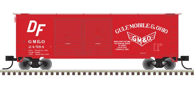 Atlas N 40' Double-Door Boxcar - Ready to Run -- Gulf, Mobile & Ohio #24584 (red, white)
