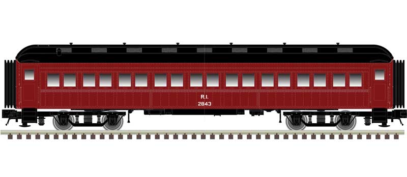 Atlas N ACF Heavyweight 60' Coach - Ready to Run -- Rock Island #2843 (red, black) - ATL50006238