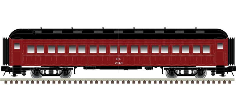 Atlas N ACF Heavyweight 60' Coach - Ready to Run -- Rock Island #2855 (red, black) - ATL50006242