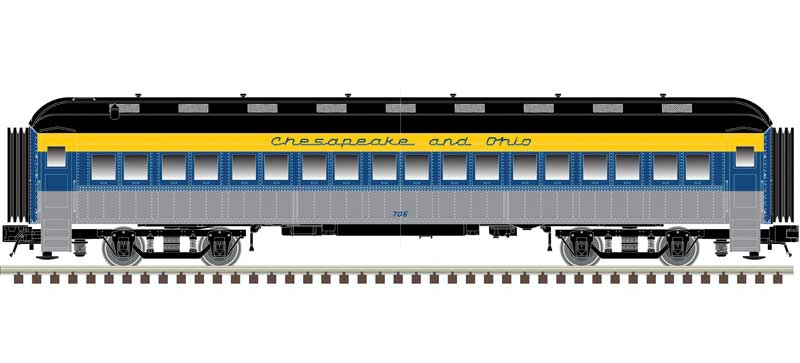 Atlas N ACF Heavyweight 60' Coach - Ready to Run -- Chesapeake & Ohio #720 (blue, gray, yellow) - ATL50006257