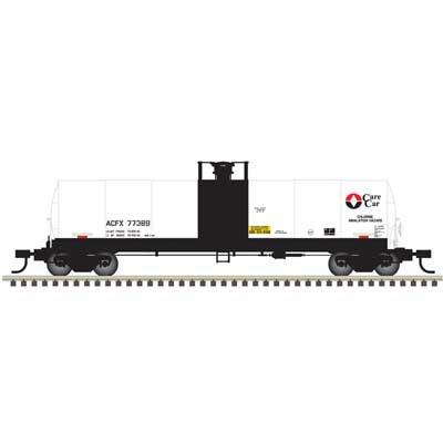 Atlas N ACF 17,360-Gallon Tank Car - Ready to Run - Master(R) -- Olin Corp. ACFX #77393 (Care Car, white, black, red)