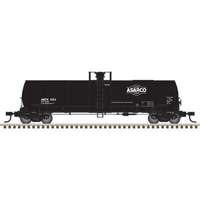 Atlas N ACF 17,360-Gallon Tank Car - Ready to Run - Master(R) -- ASARCO ASTX #1002 (black, white)