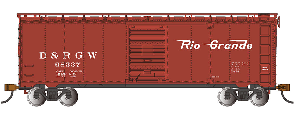 Bachmann Trains Steam-Era 40' Steel Boxcar - Ready to Run - Silver Series(R) -- Denver & Rio Grande Western 68337 - BAC15010