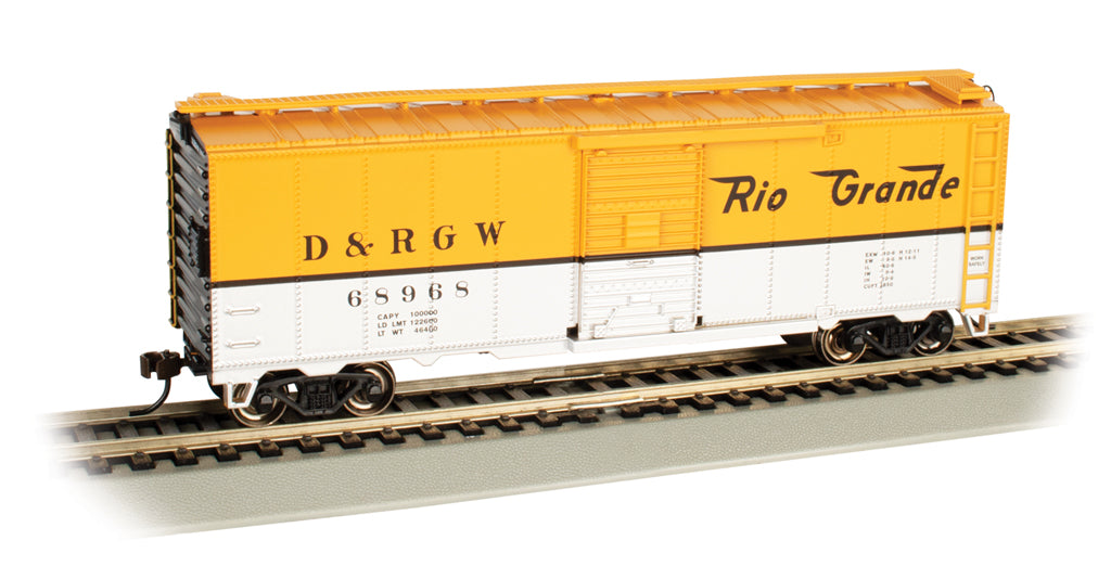 Bachmann Trains Pullman-Standard PS-1 40' Steel Boxcar - Ready to Run - Silver Series(R) -- Denver & Rio Grande Western 68968 (Aspen Gold, silver) - BAC16006